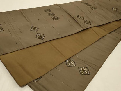 平和屋着物◎両面　太鼓柄　京袋帯　鳳凰花文　金糸　正絹　逸品　CABC4821in