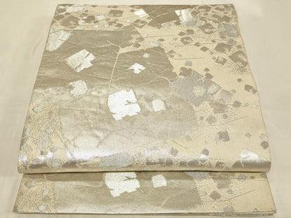 平和屋着物◎佐賀錦　六通柄袋帯　箔散らし　銀糸　正絹　逸品　CABC4826in