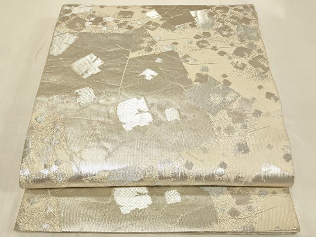 平和屋着物◎佐賀錦　六通柄袋帯　箔散らし　銀糸　正絹　逸品　CABC4826in