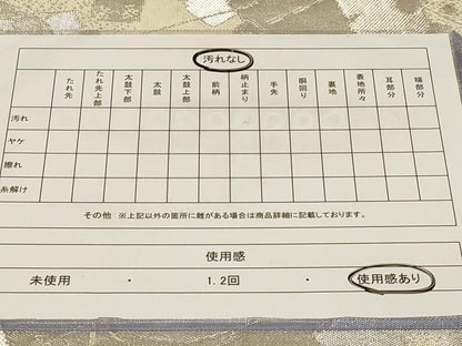 平和屋着物◎佐賀錦　六通柄袋帯　箔散らし　銀糸　正絹　逸品　CABC4826in