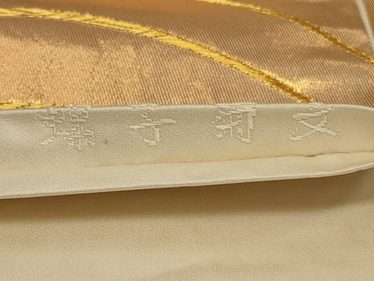 平和屋着物◎六通柄袋帯　唐織　みやび錦　螺子菊文　金糸　正絹　逸品　CABC4828in