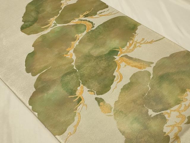 平和屋着物◎六通柄袋帯　枝松文　金糸　正絹　逸品　CABC4831in