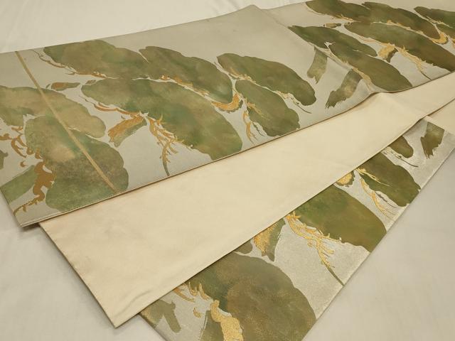 平和屋着物◎六通柄袋帯　枝松文　金糸　正絹　逸品　CABC4831in