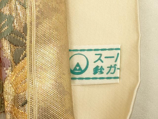 平和屋着物◎六通柄袋帯　唐織　流水花車文　金糸　鈴乃屋扱い　正絹　逸品　CABC4849in