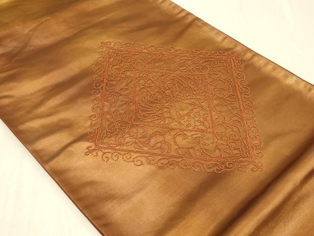 平和屋着物◎中国三大刺繍　総相良刺繍　太鼓柄袋帯　鳳凰花菱文　正絹　逸品　CABC4855in