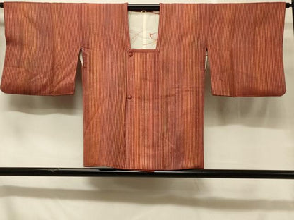 平和屋着物＃道行コート　縞　正絹　逸品　CABC4914in