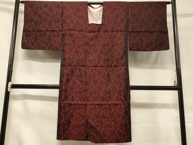 平和屋着物＃道行コート 幾何学文様 ロング丈 正絹 逸品 CABC4921in