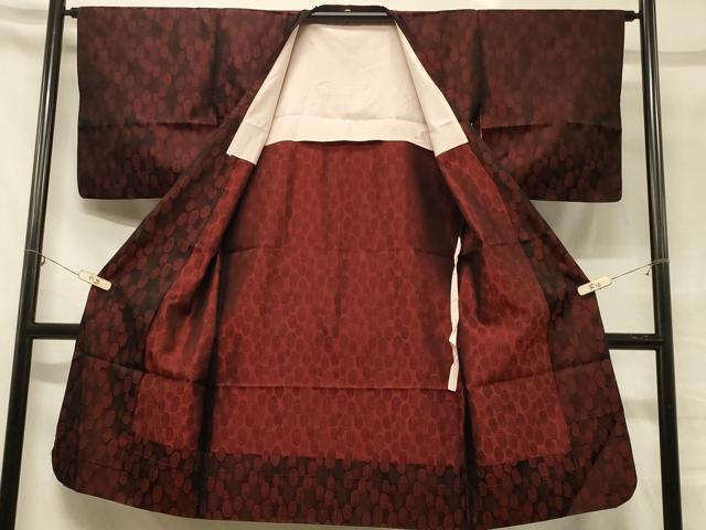 平和屋着物＃道行コート 幾何学文様 ロング丈 正絹 逸品 CABC4921in