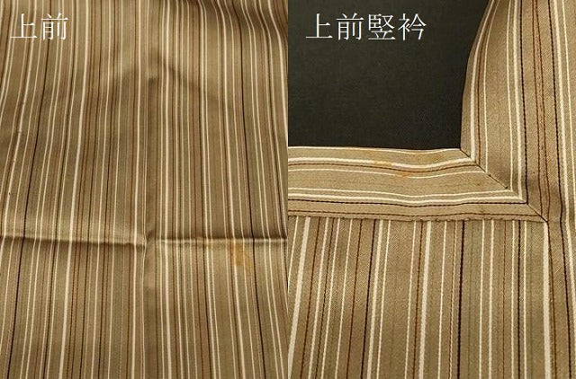 平和屋着物＃道行コート　単衣　縞　ロング丈　正絹　逸品　CABC4928in
