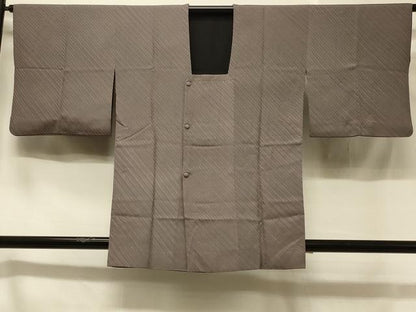平和屋着物＃道行コート　リバーシブル　斜線文　暈し染め　黒地　正絹　逸品　CABC4939in