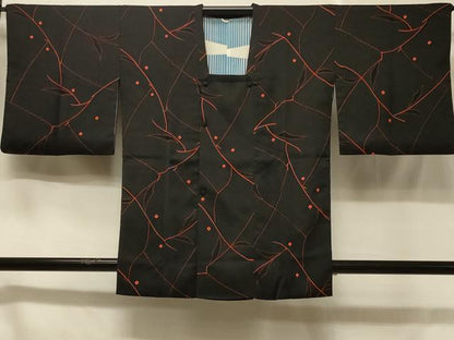 平和屋着物＃道行コート 地紋起こし 枝葉文 正絹 逸品 CABC4952in