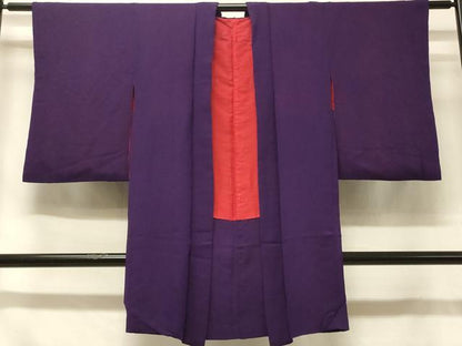 平和屋着物＃長羽織 葡萄色 正絹 逸品 CABC5014in