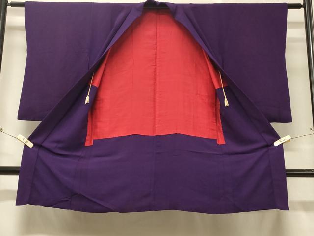 平和屋着物＃長羽織 葡萄色 正絹 逸品 CABC5014in