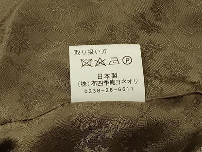 平和屋着物＃男性　和装コート　角袖　霞文　ロング丈　交織　CABC5027in