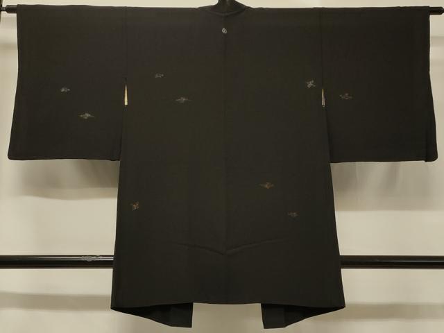 平和屋着物＃羽織　寿光織　飛鳥文　黒地　金糸　正絹　逸品　CABC5039in