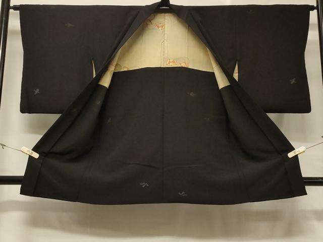 平和屋着物＃羽織　寿光織　飛鳥文　黒地　金糸　正絹　逸品　CABC5039in