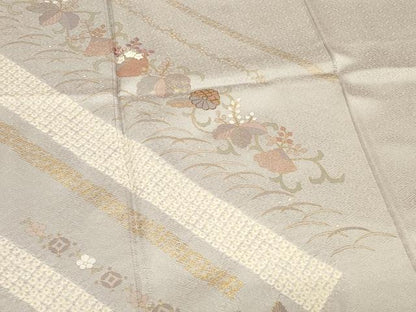 平和屋着物■訪問着 駒刺繍 絞り 草花文 金彩 正絹 逸品 CABC5087in