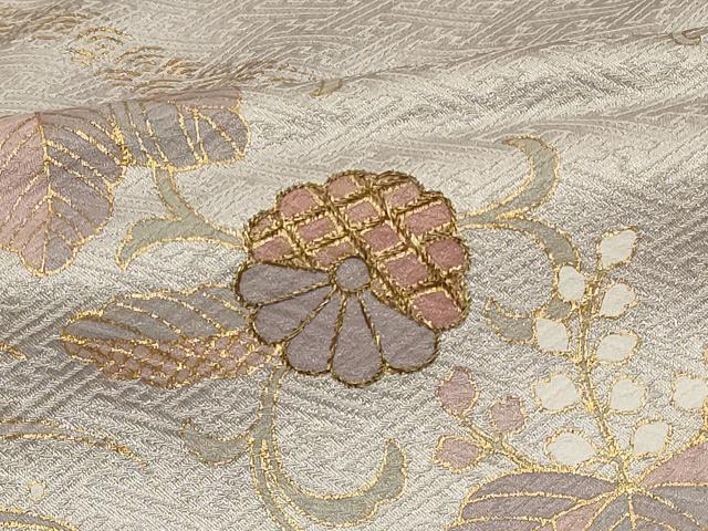 平和屋着物□訪問着 駒刺繍 絞り 草花文 金彩 正絹 逸品 CABC5087in