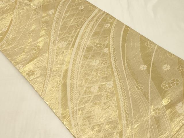 平和屋着物◎六通柄袋帯　舞蝶文　金糸　正絹　逸品　CABC5111in