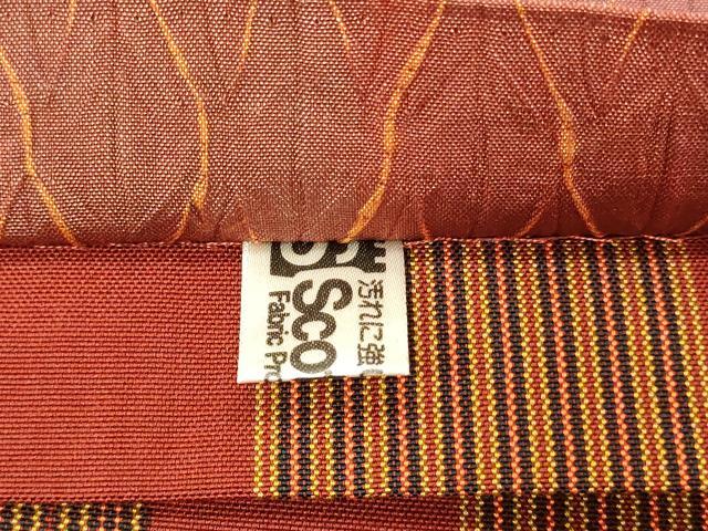 平和屋着物◎両面　全通柄袋帯　ふくれ織　菱文　献上　正絹　逸品　CABC5126in