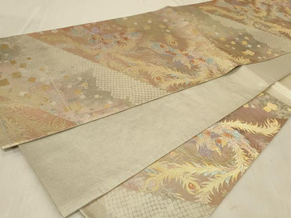 平和屋着物◎佐賀小袖錦　六通柄袋帯　鳳凰箔散らし　金銀糸　引箔　正絹　逸品　CABC5140in