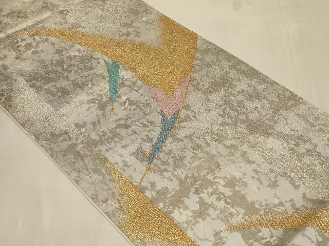 平和屋着物◎六通柄袋帯　飛鶴文　金銀糸　正絹　逸品　CABC5145in