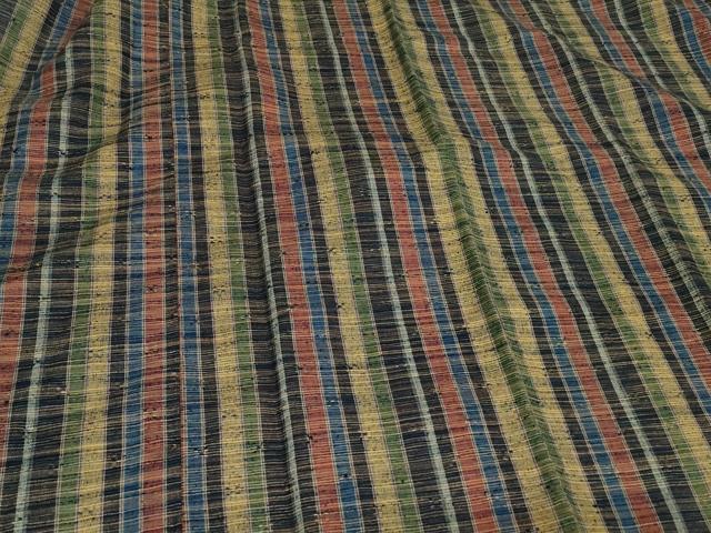 平和屋着物＃道行コート　紬地　縞　正絹　逸品　CABC5167in
