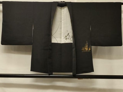 平和屋着物＃羽織 寿光織 枝花文 金糸 正絹 逸品 CABC5190in