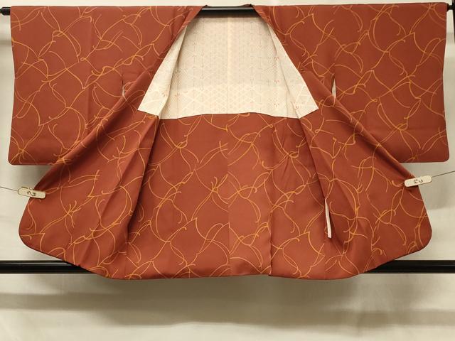 平和屋着物＃道行コート 幾何学文様 正絹 逸品 CABC5198in