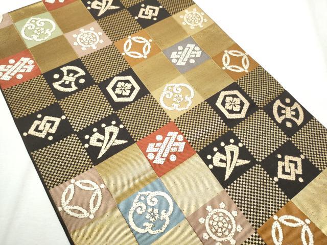 平和屋着物●西陣 川島織物 つけ帯 唐織 遠州七宝 金糸 正絹 逸品 CABC5201hy