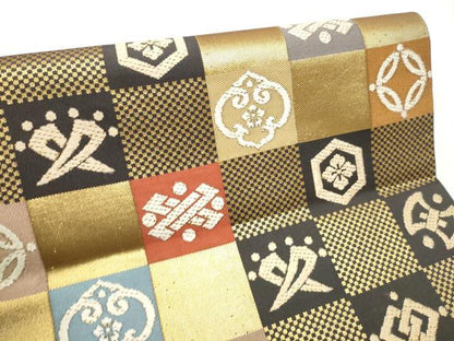 平和屋着物●西陣 川島織物 つけ帯 唐織 遠州七宝 金糸 正絹 逸品 CABC5201hy