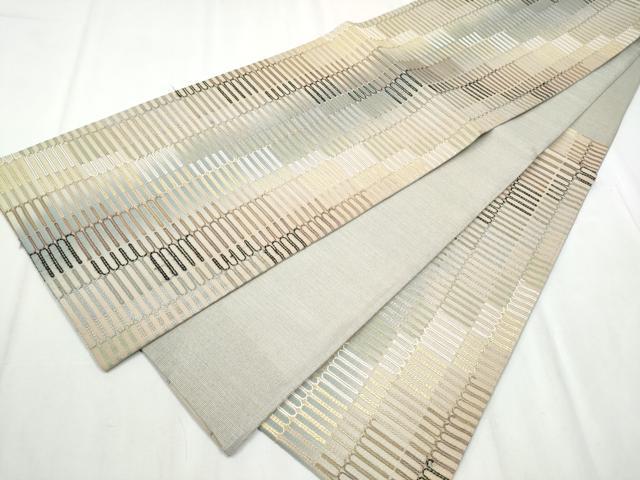 平和屋着物▽六通柄袋帯 スリーシーズン 春夏秋 霞文 金糸 正絹 逸品 CABC5202hy