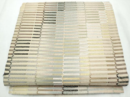 平和屋着物▽六通柄袋帯 スリーシーズン 春夏秋 霞文 金糸 正絹 逸品 CABC5202hy
