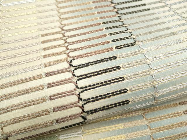 平和屋着物▽六通柄袋帯 スリーシーズン 春夏秋 霞文 金糸 正絹 逸品 CABC5202hy