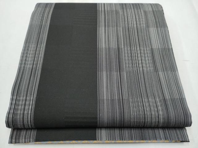 平和屋着物●両面 全通柄袋帯 斜線変わり菱文 金彩 正絹 逸品 CABC5216hy