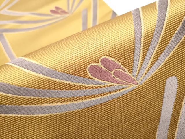 平和屋着物●六通柄袋帯　作家物　唐織　王朝色襲　金糸　正絹　逸品　CABC5217hy