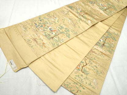 平和屋着物●西陣 長嶋成織物 ながしま帯 六通柄袋帯 唐織 鳳凰草花文 証紙付き 正絹 逸品 CABC5218hy