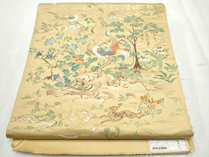 平和屋着物●西陣 長嶋成織物 ながしま帯 六通柄袋帯 唐織 鳳凰草花文 証紙付き 正絹 逸品 CABC5218hy