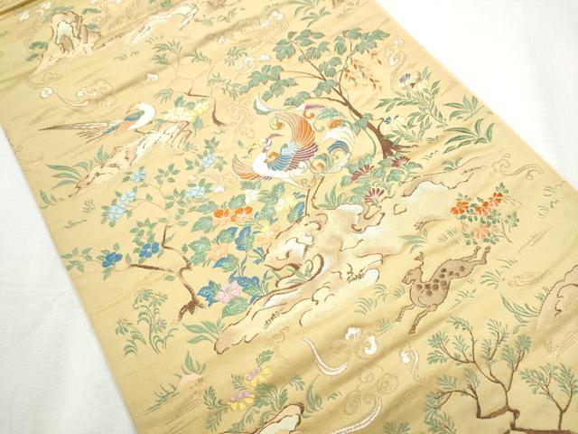 平和屋着物●西陣 長嶋成織物 ながしま帯 六通柄袋帯 唐織 鳳凰草花文 証紙付き 正絹 逸品 CABC5218hy