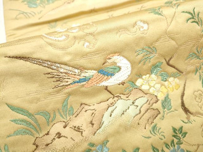 平和屋着物●西陣 長嶋成織物 ながしま帯 六通柄袋帯 唐織 鳳凰草花文 証紙付き 正絹 逸品 CABC5218hy