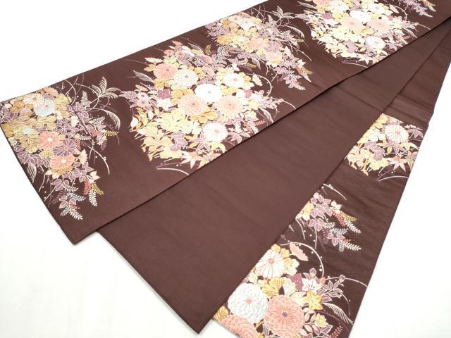平和屋着物●六通柄袋帯 唐織 蒔絵秋草文様 金糸 正絹 逸品 CABC5220hy