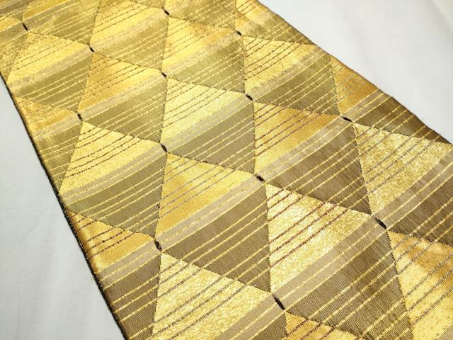平和屋着物●ひなや工房 くむ・あむ・おる 伊豆蔵明彦 佐賀錦 六通柄袋帯 手織 鱗文様 証紙付き 上代35万 正絹 逸品 未使用 CABC5221hy