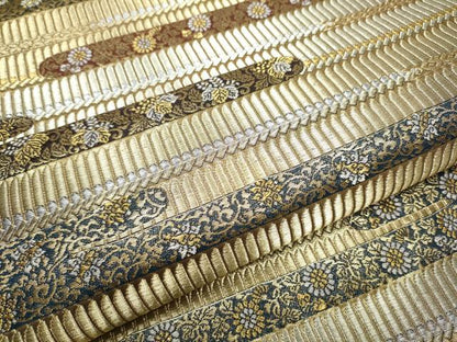 平和屋着物●西陣 六通柄袋帯 蒔絵唐草文 金銀糸 証紙付き 上代26万 正絹 逸品 未使用 CABC5230hy