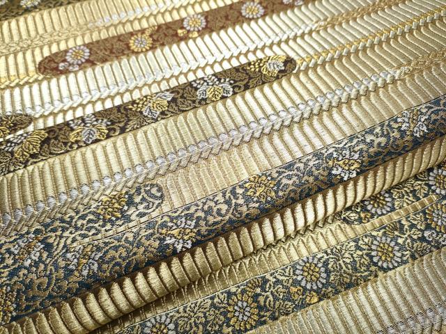 平和屋着物●西陣 六通柄袋帯 蒔絵唐草文 金銀糸 証紙付き 上代26万 正絹 逸品 未使用 CABC5230hy