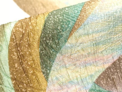 平和屋着物●博多織 鵬翔 全通柄袋帯 ふくれ織 霞文 正絹 逸品 CABC5232hy