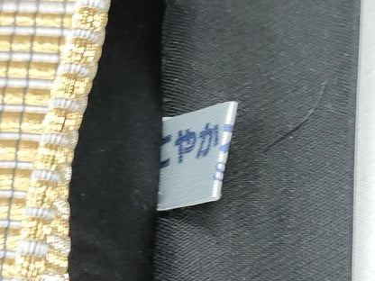 平和屋着物●六通柄袋帯 霞文 金糸 正絹 逸品 CABC5236hy