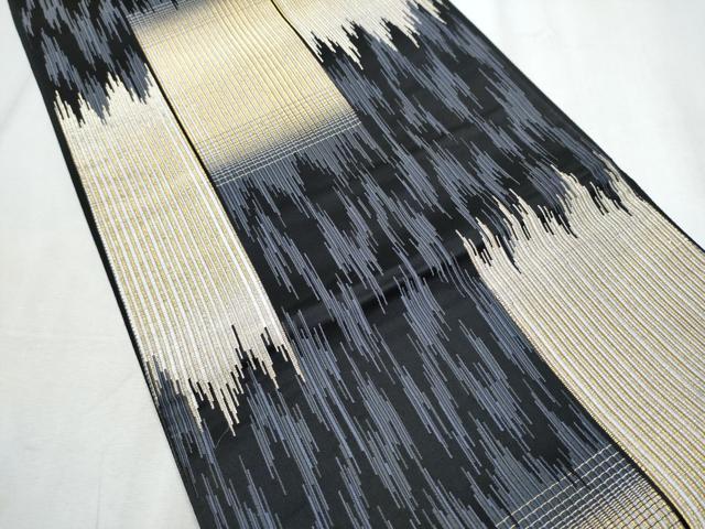 平和屋着物●六通柄袋帯 霞文 金糸 正絹 逸品 CABC5236hy