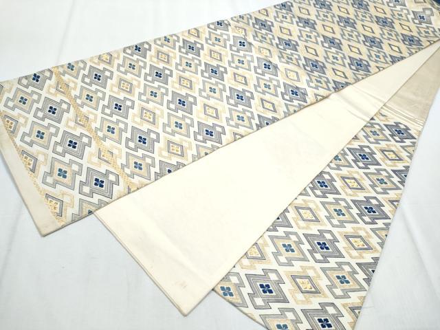 平和屋着物●六通柄袋帯 松皮菱花文 金糸 正絹 逸品 CABC5238hy