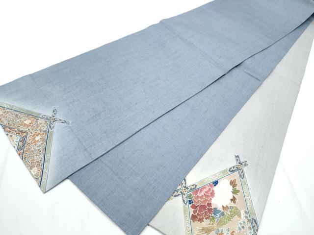 平和屋着物●太鼓柄袋帯 紬地 刺繍 花鳥文 金糸 正絹 逸品 CABC5239hy