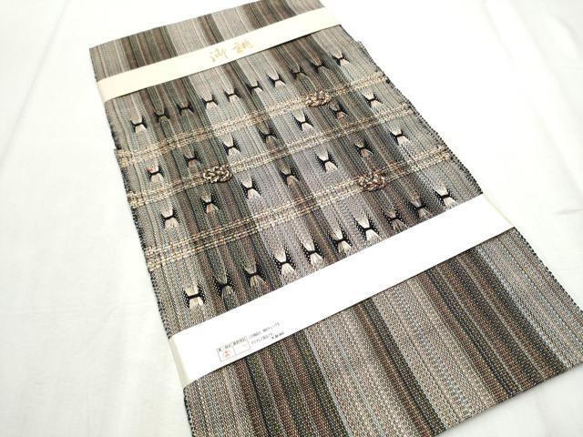 平和屋着物●八寸名古屋帯 もじり織 吉祥文 金糸 正絹 逸品 CABC5259hy